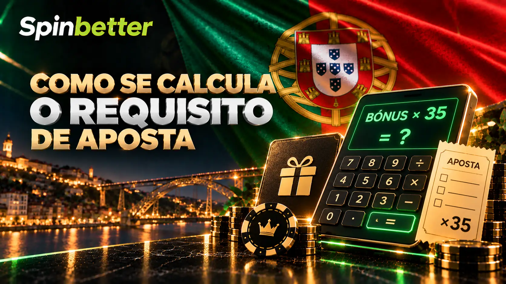 Quadro com o cálculo do requisito de aposta multiplicado por 35