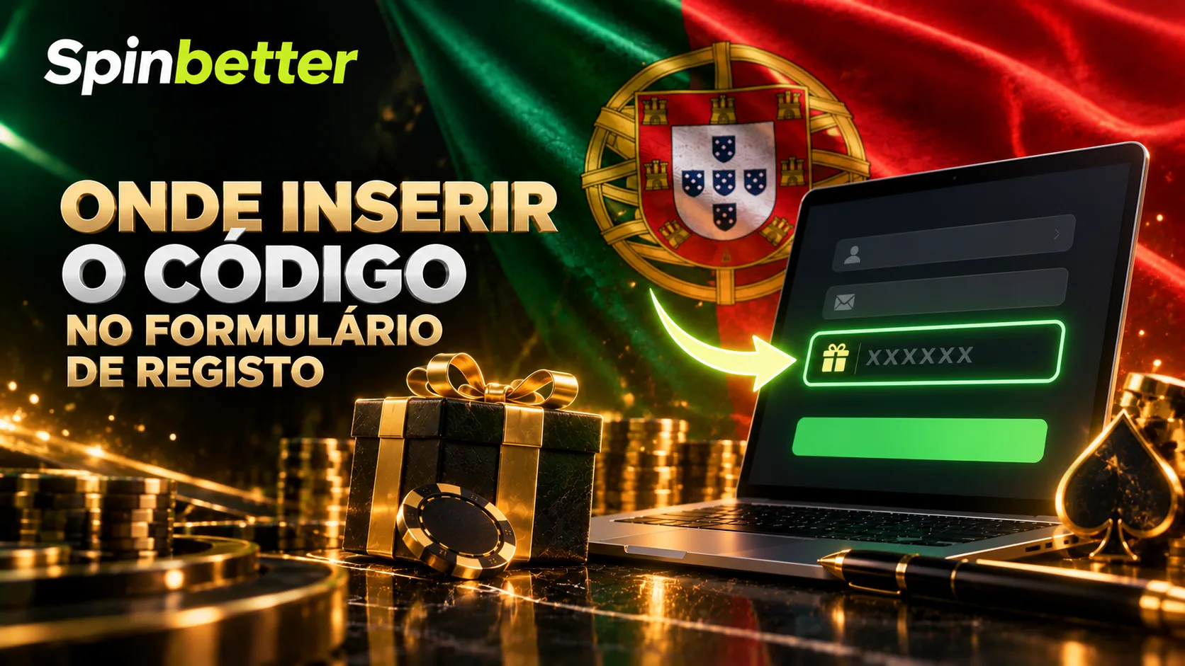 Formulário de registo com o campo do código promocional