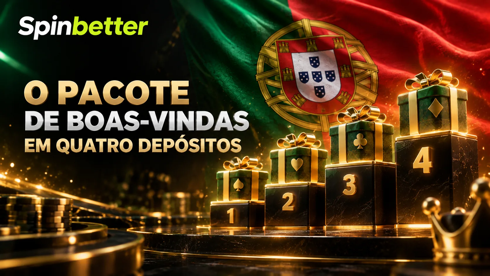 Os quatro escalões do pacote de boas-vindas de casino